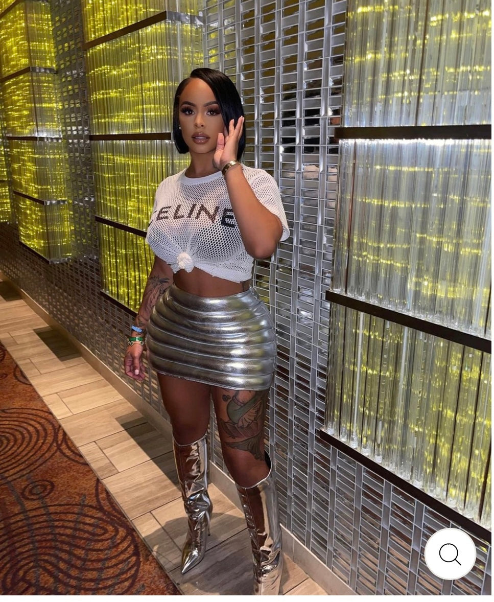 Metallic Puffer Skirt