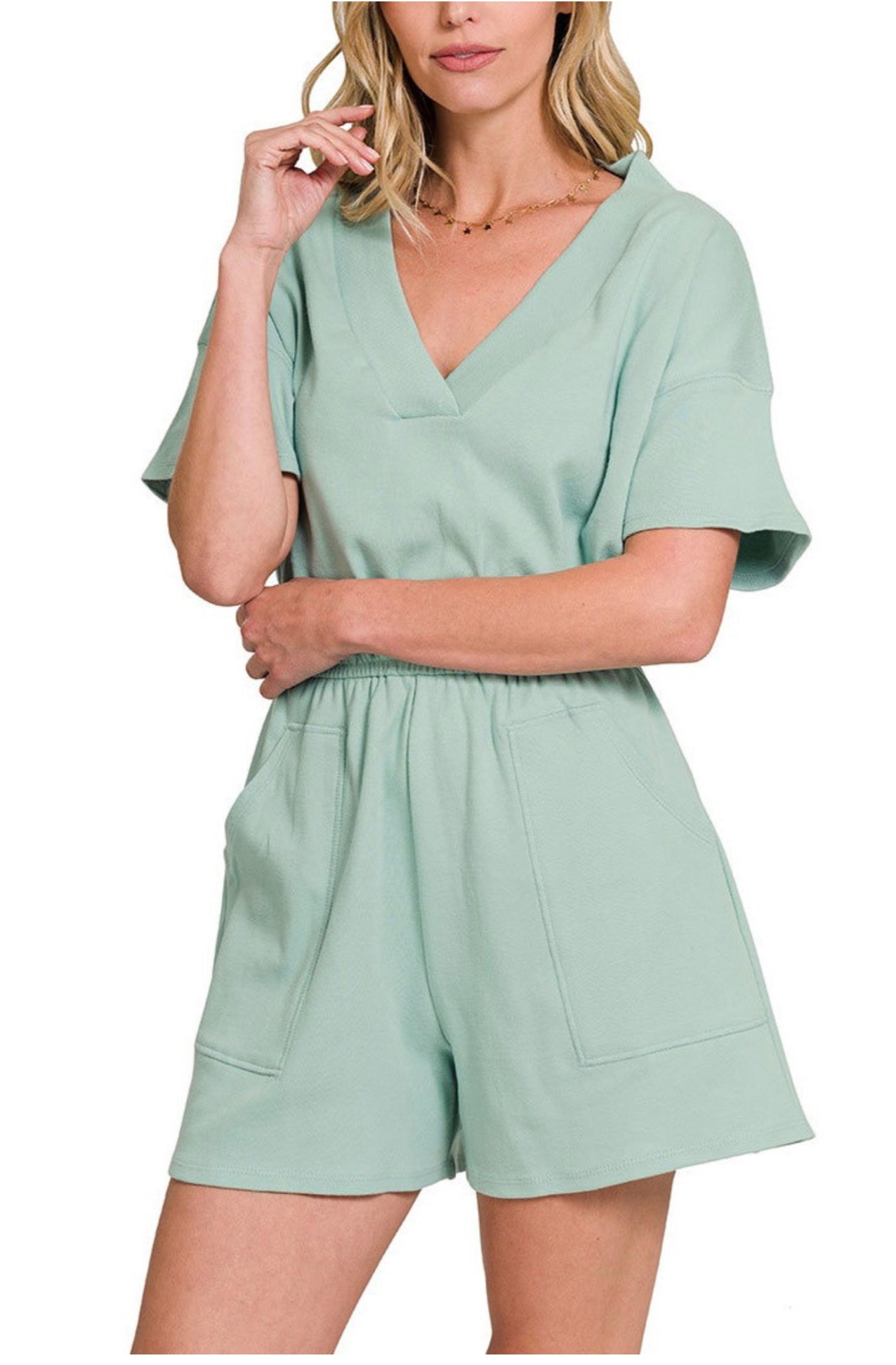 Tara Romper (Light Green)