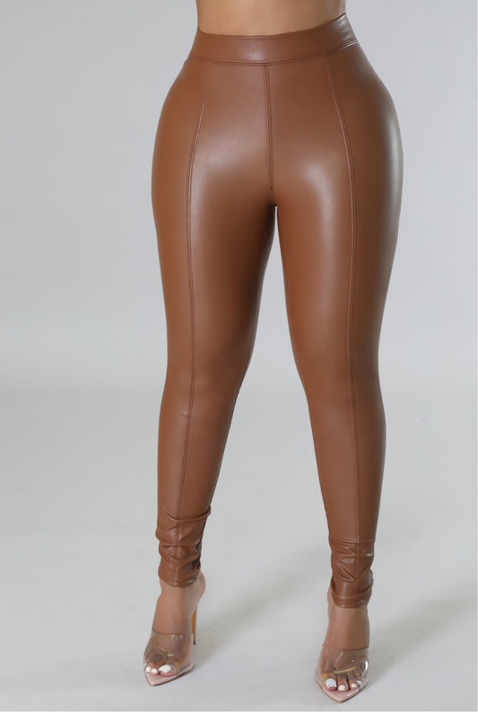 Leather Leggings (Brown)