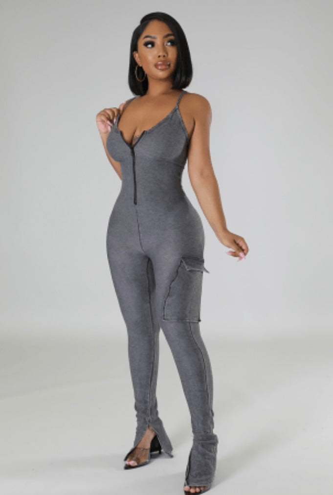 One Sided Cargo Jumpsuit